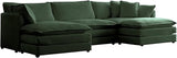 Chenille U-Shaped Modular Sectional Couch, Modern Comfy 3 Seater Deep Seat Cloud