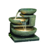 3-Bowl Fountain with 2 Lights, Beige