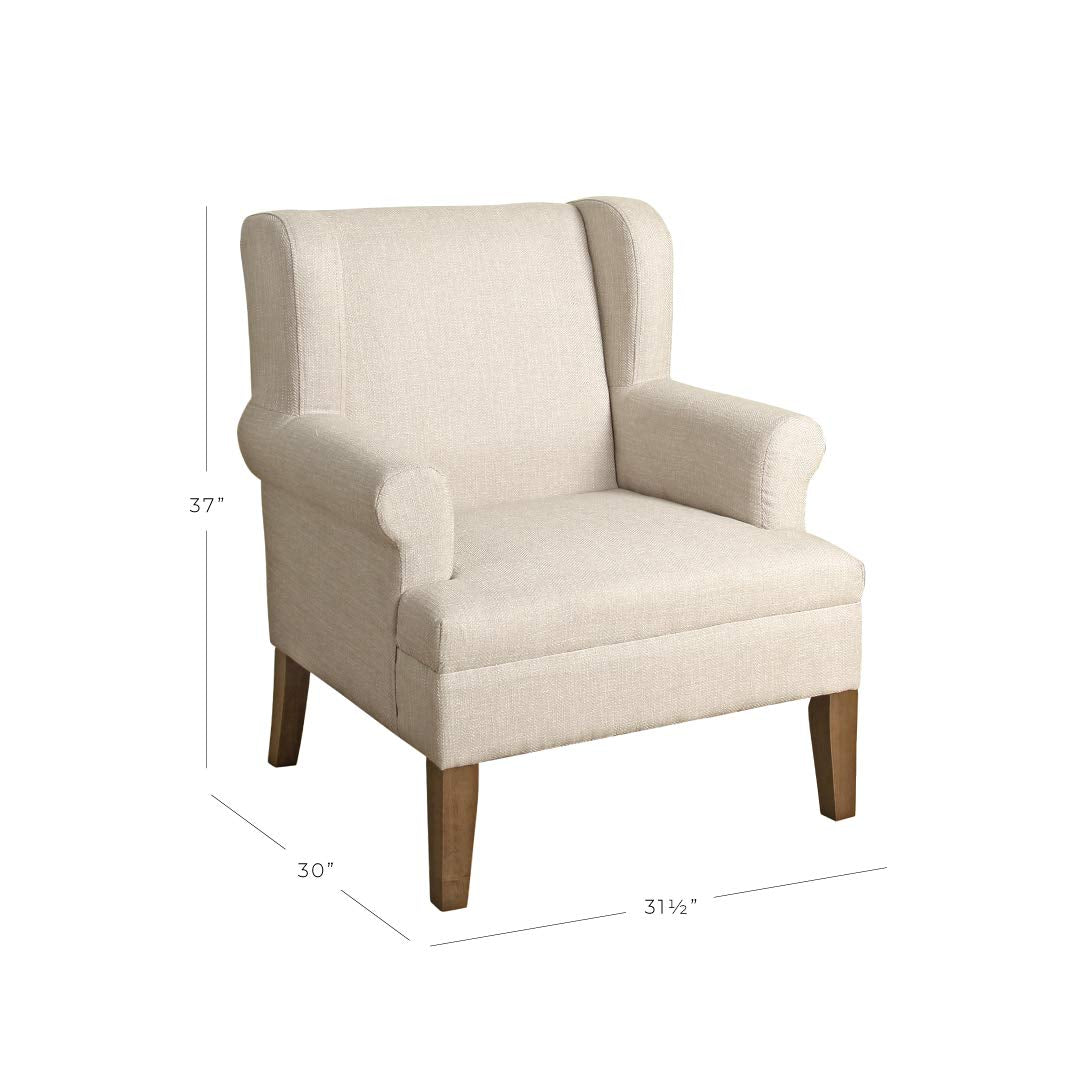 HomePop Emerson Wingback Accent Chair, Cream Small