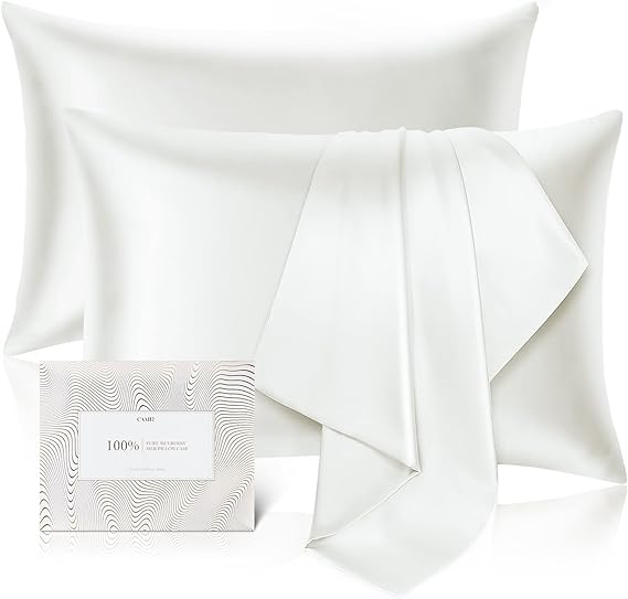 100% Pure Mulberry Silk Pillowcase for Hair and Skin - Allergen Resistant Dual Sides