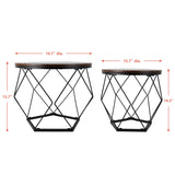 Coffee Table Set of 2 Round Coffee Table with Steel Frame, Sofa Table Side End Table for Living Room,