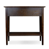 10075-CH Two Drawer Sofa Table Hall Console with Shelf, Chocolate Oak, 11 in x 30