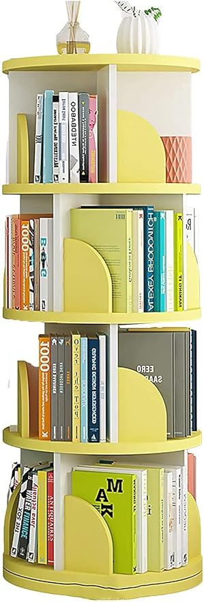 Student Rotating Bookshelf Home Simple Bookcase Floor 360-degree Simple Children's Storage Picture Book Rack Display Corner Standing Bookshelf(Size:40 * 98cm)