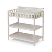 Furniture Farmhouse White Changing Table and Changing Pad, Dressing and Diaper Changing Table