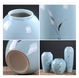 Sculpture Vase Vase Dried Flower Set Ceramic Ornaments Living Room Flower