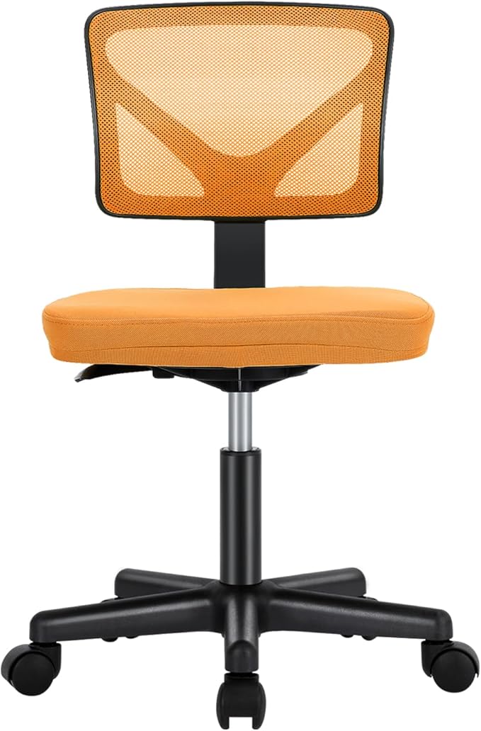 Armless Desk Chairs, Ergonomic Low Back Computer Chair No Arms, Adjustable Rolling Mesh Task Work Swivel Chairs