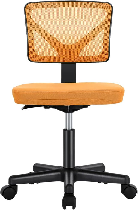 Armless Desk Chairs, Ergonomic Low Back Computer Chair No Arms, Adjustable Rolling Mesh Task Work Swivel Chairs