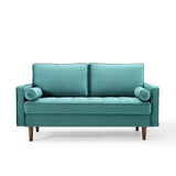 Valour Performance Velvet Loveseat, Teal Valour Performance Velvet Loveseat