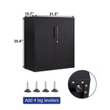 Small Locking Cabinet with 4 Keys, 35.4" H Metal Storage Cabinet