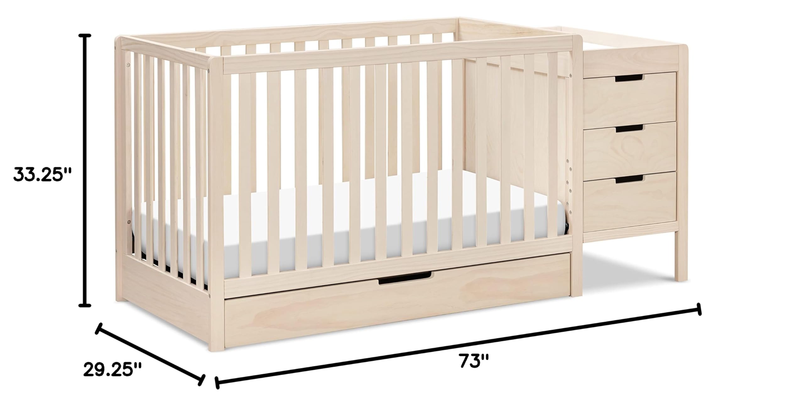4-in-1 Convertible Crib & Changer Combo