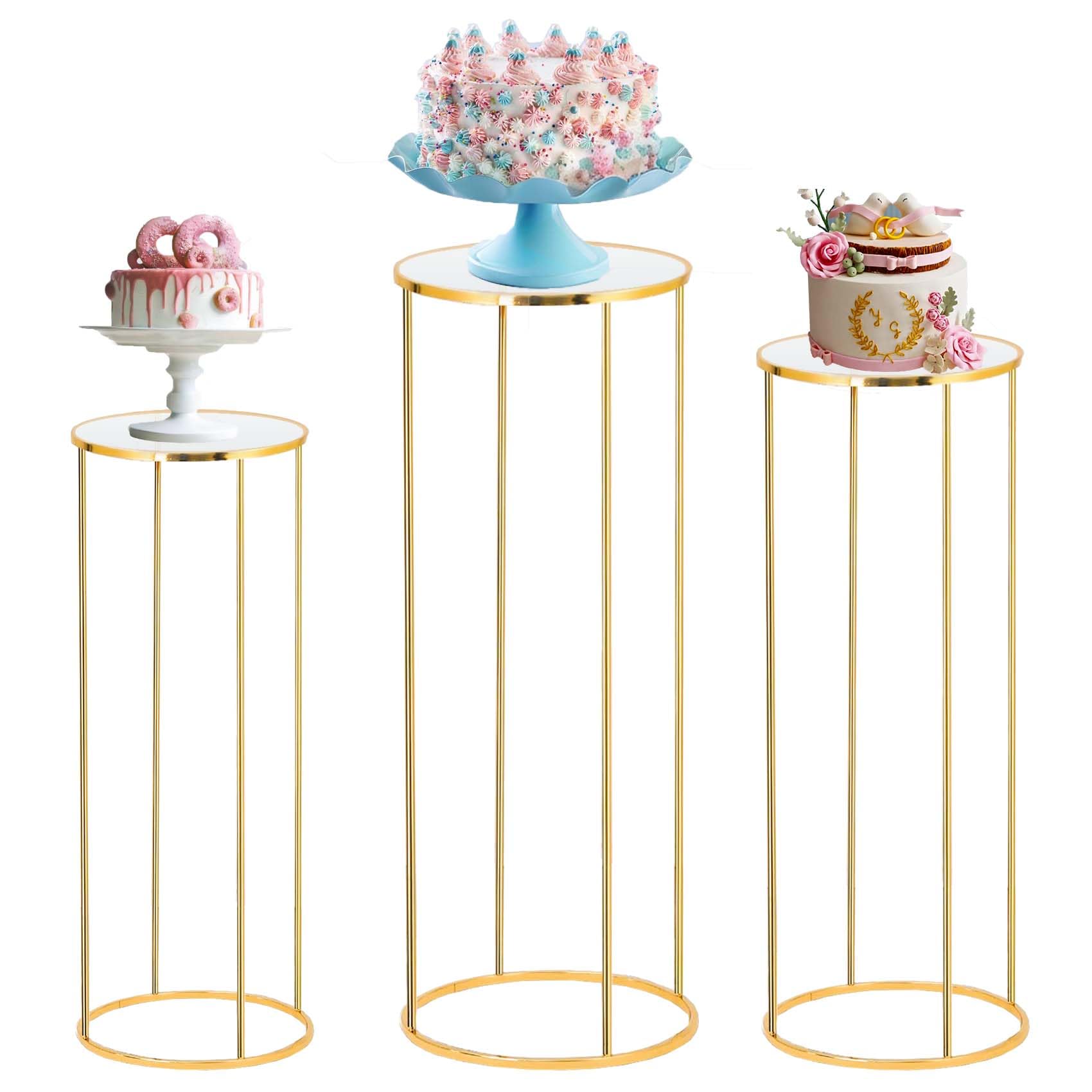 Cylinder Stands for Party, 3PCS Cylinder Pedestal Stand, Cilindros Para Fiestas Cake Table Stand