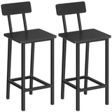 Bar Stools, Set of 2 Bar Chairs with Backrest, Kitchen Bar Stools with Footrest