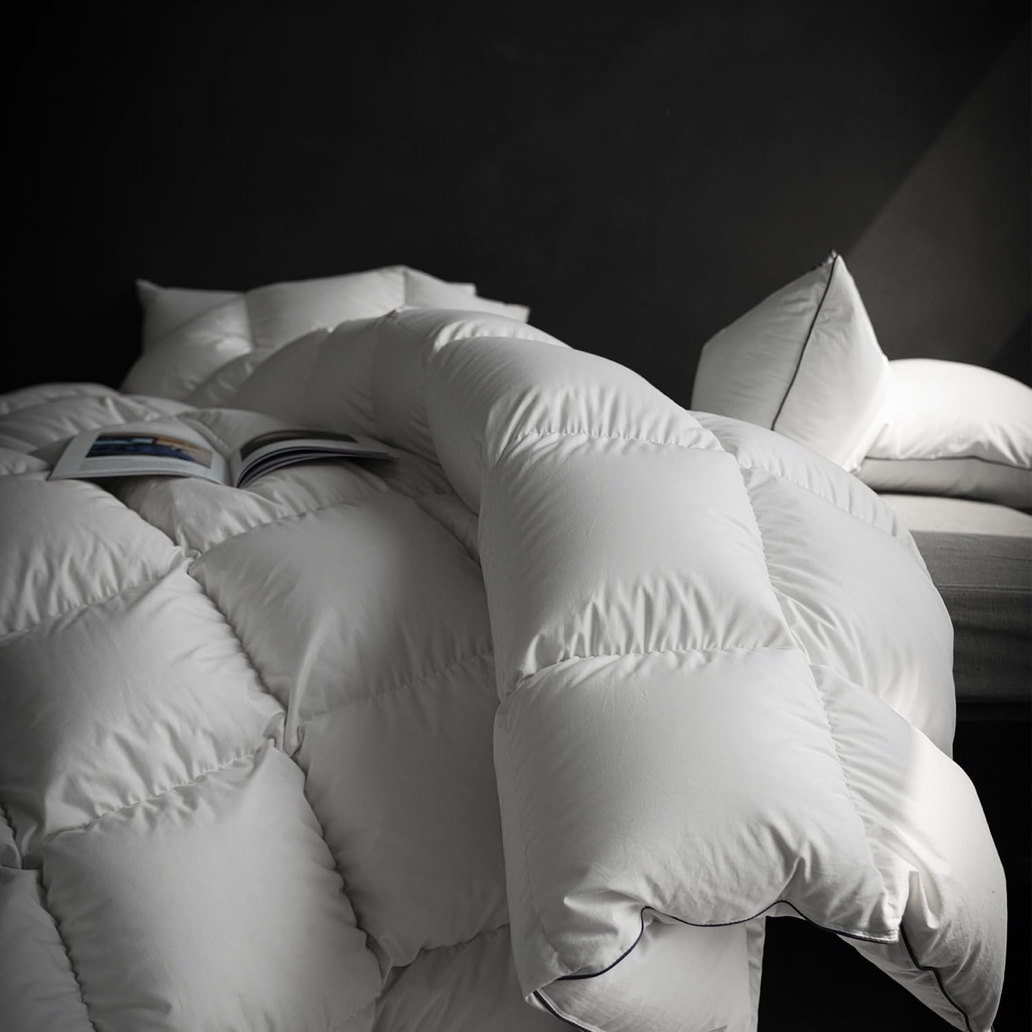 Hungarian Goose Down Comforter Queen Size - 850 Fill Power Medium Warmth for All Season Duvet Insert