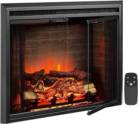 Klaus Electric Fireplace Insert with Fire Crackling Sound