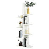 Bookshelf, Wooden Symmetrical Open Bookcase, Artistic Book Organizer
