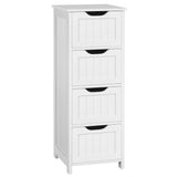 Wooden Free-Standing Cabinet Bathroom Cabinet Side Storage Organizer Unit Four