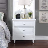 3-Drawer Nightstand,Modern Bedside Table for Bedroom,Wooden End Table,Storage Cabinet,Home Furniture（White）