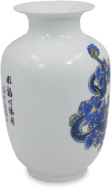 Blue and White Vase, Handmade Chinese Porcelain Flower Vase, Dragon Motif