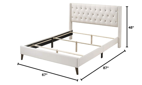 Bergen Faux Leather Upholstered Queen Bed in White