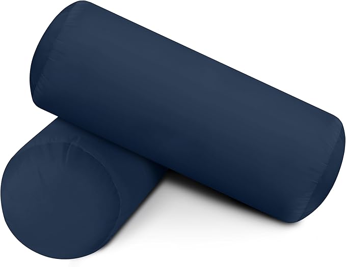 Bolster Pillows Insert (Pack of 2, White) - 6 x 16 Inches Bed and Couch Pillows
