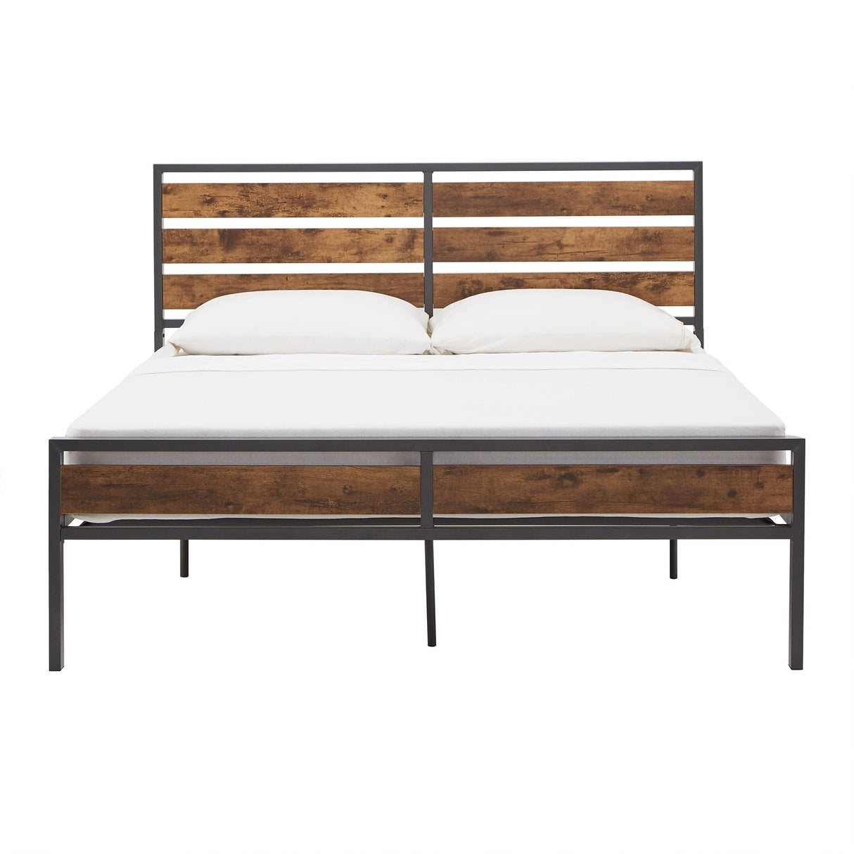 Bed with Wood Finish Panels by Classic Grey Full Industrial, Modern & Contemporary