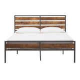 Bed with Wood Finish Panels by Classic Grey Full Industrial, Modern & Contemporary