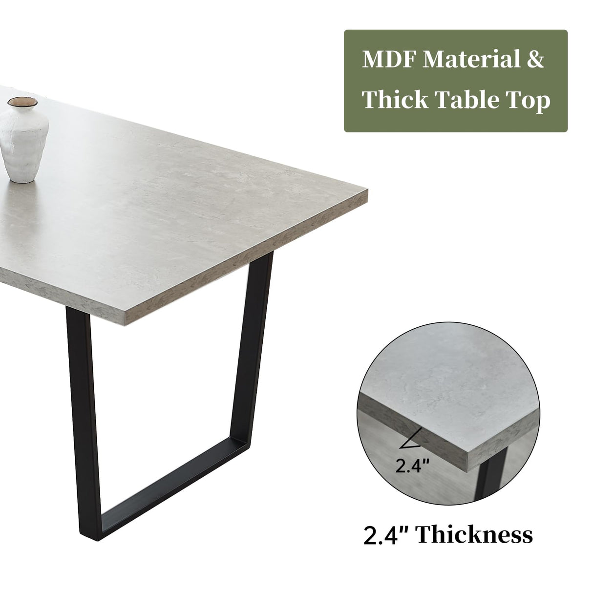 Rectangular Kitchen Dining Table, Space-saving Rectangular Design, Thickened MDF