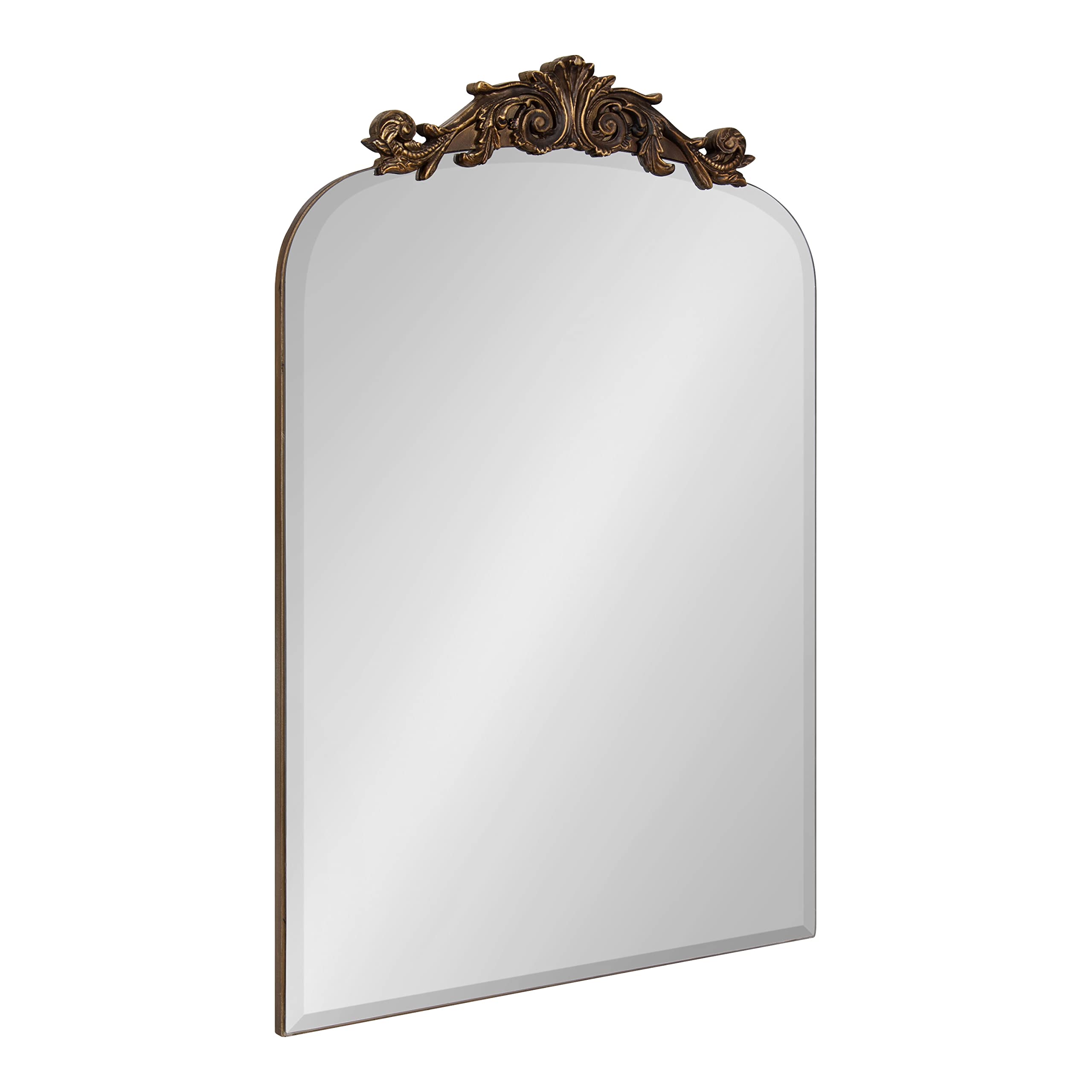 Frameless Arch Mirror,  Antique Gold, Arched Baroque Mirror