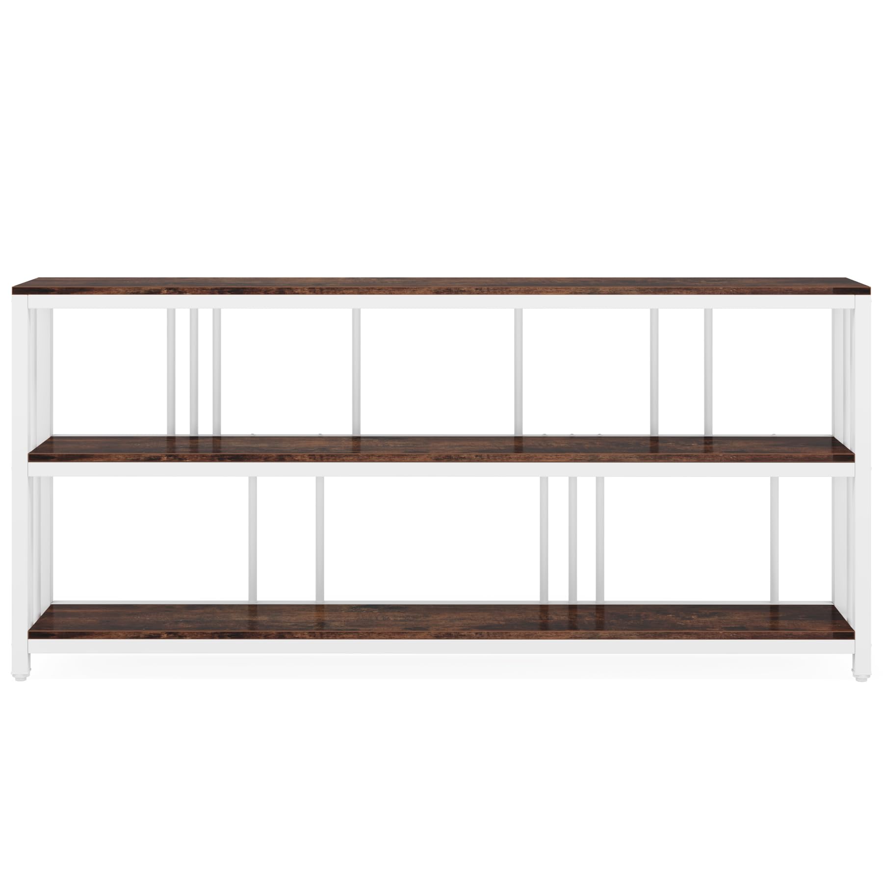 71" Industrial Console Table, 3 Tiers Sofa Table, Narrow Long Sofa Table