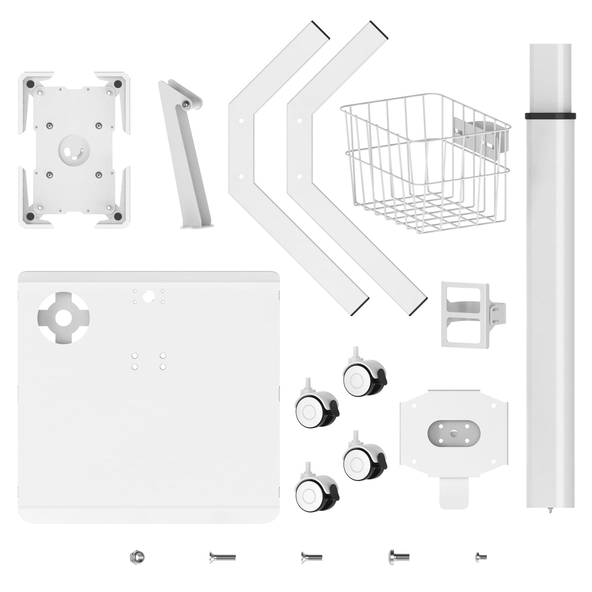 hemsoe Adjustable Rolling Medical Cart: Pneumatic Mobile Workstation with iPad Enclosure for 9.7-13" iPad and Tablet - Ideal for Hospital Dental Clinic Office