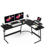L Shaped Gaming Desk Computer Office Desk, 67 inch Corner Desk with Large Monitor Stand for Home Office Study Writing Workstation, Black