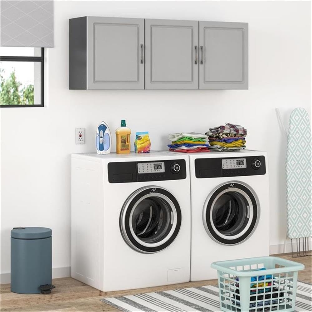 Contemporary Transitional 54" Wall Cabinet in Gray