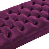 Violet End of Bed Bench,Velvet Long Bench for Bedroom