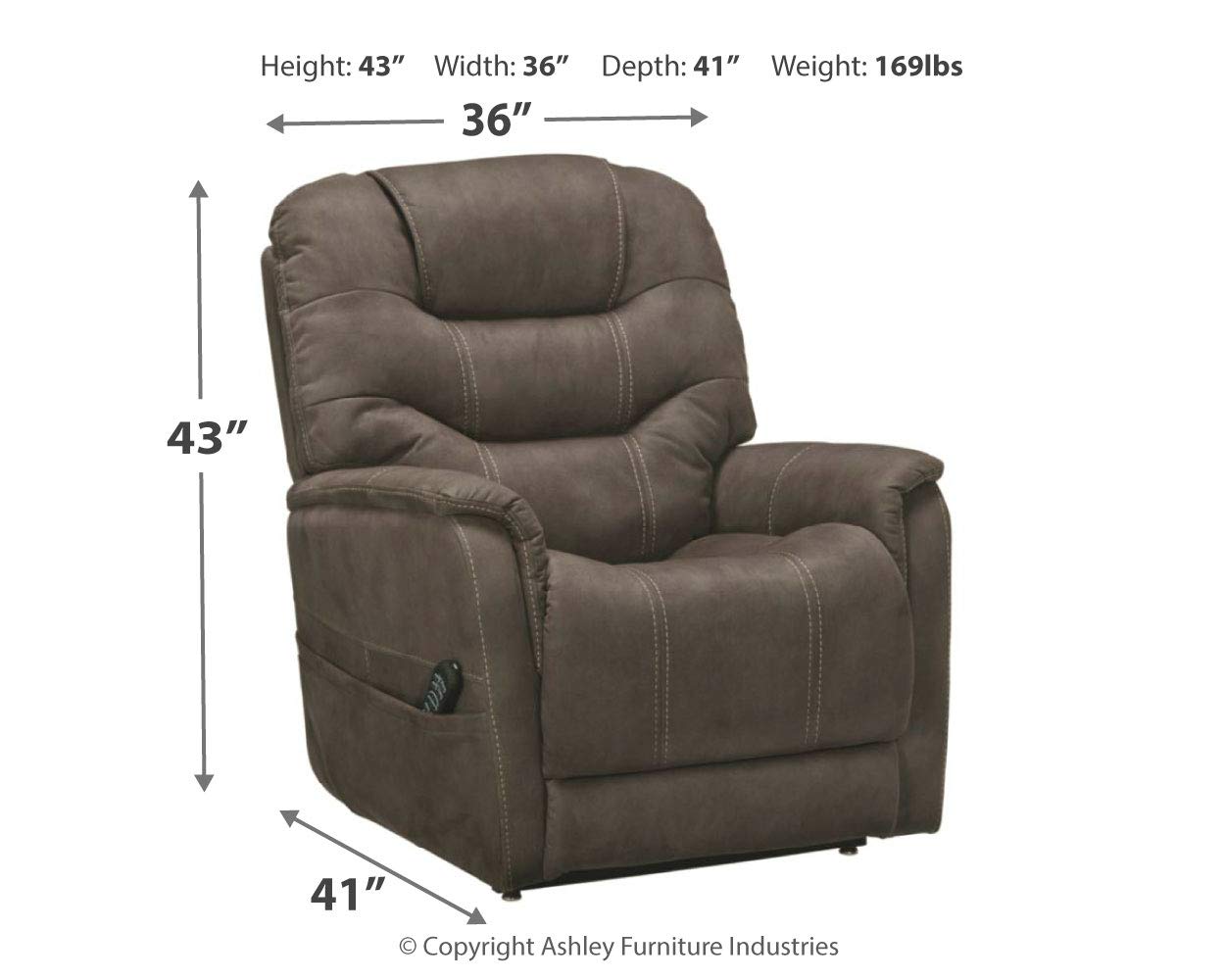 Ballister Contemporary Power Lift Recliner, Brown