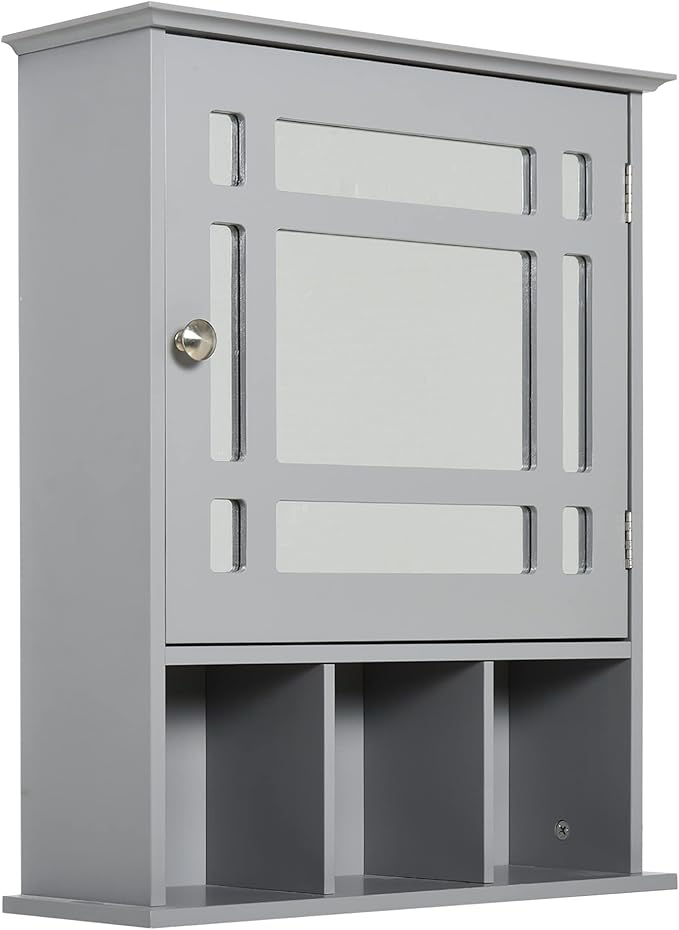 Bathroom Medicine Cabinet with Mirror, Wall Mounted Mirror Cabinet