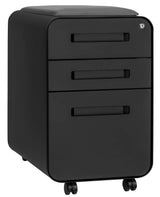 STOCKPILE Curve Seated 3-Drawer Mobile File Cabinet with Removable Magnetic Cushion Seat - Metal Filing Cabinet, Pre-Assembled