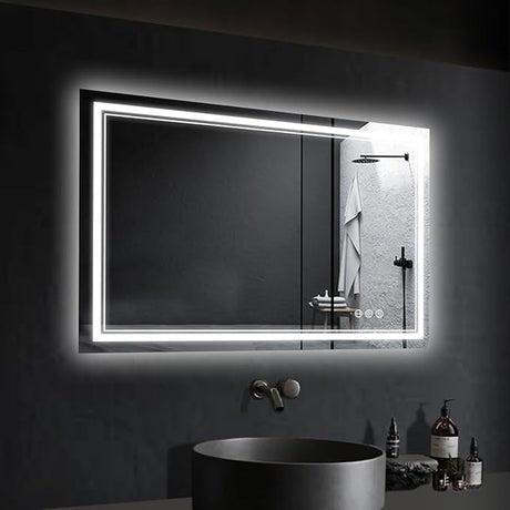 LED Bathroom Mirror 36" x 36", Frameless, Front and Backlight, Motion Sensor, Shatter-Proof, Wall