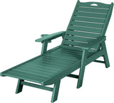 Outdoor Chaise Lounge Chair Set of 2 with Wheels & Cup Holder