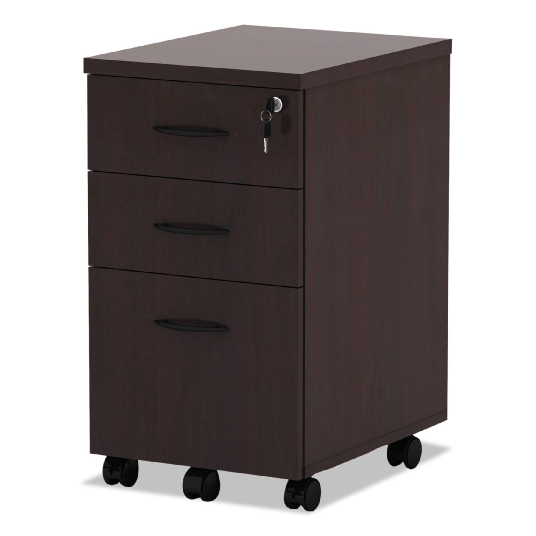 ALEVA572816MY 15.88 in. x 20.5 in. x 28.38 in. Valencia Series 3-Drawer Mobile File Pedestal - Mahogany