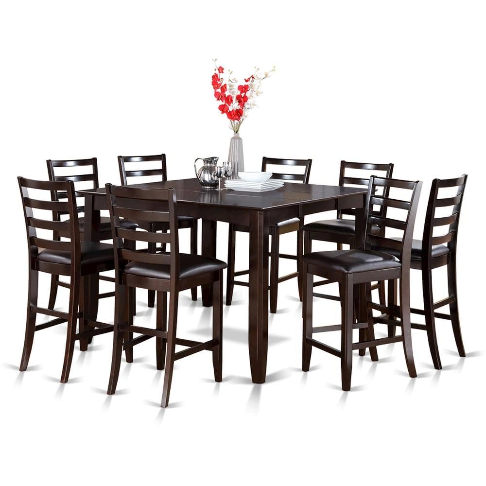 9 Piece Square Counter Height Dining Table Set for 8