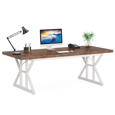 70.8-Inch Executive Desk, Large Computer Office Desk Workstation