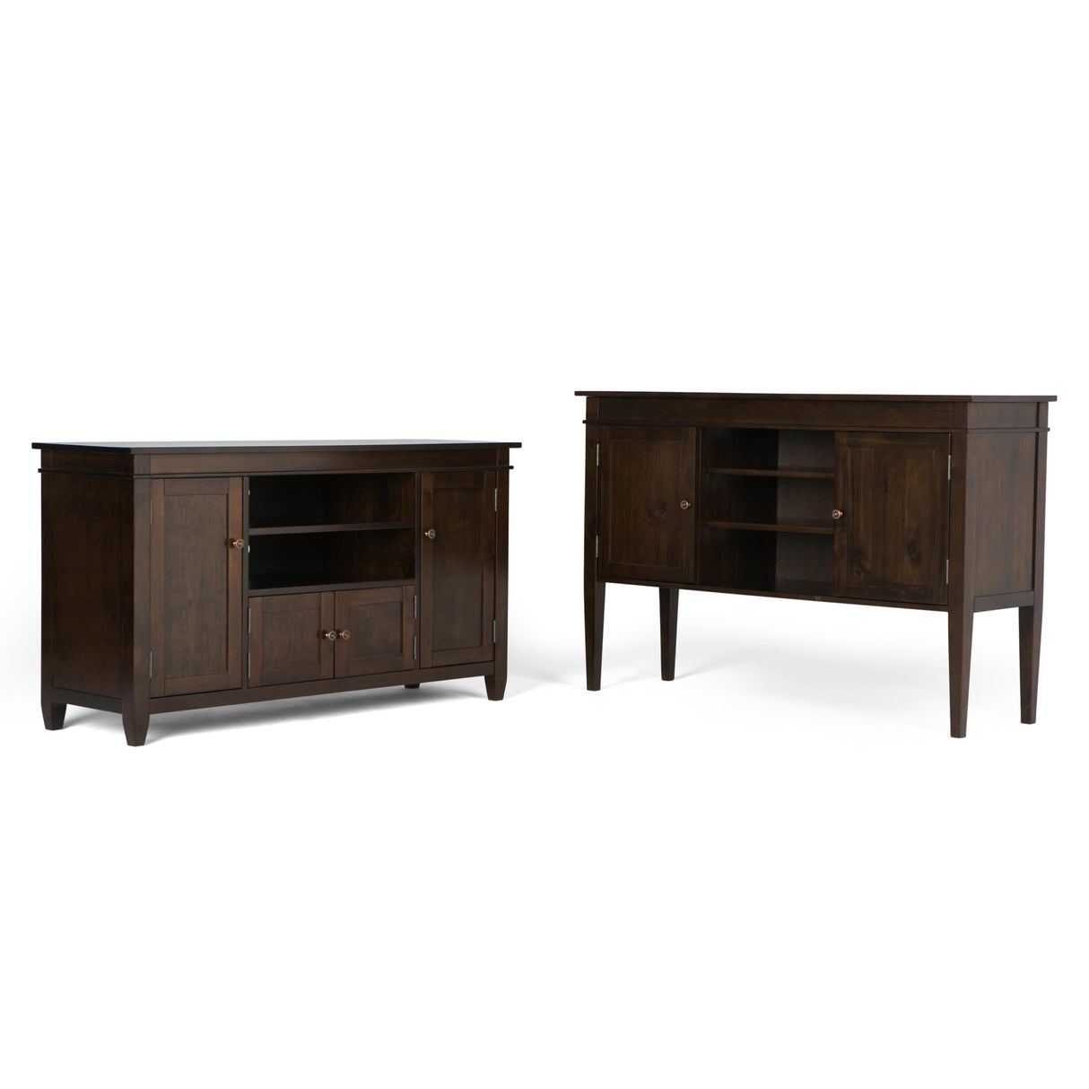 SOLID WOOD Universal TV Media Stand, 54 Inch Wide, Contemporary, Living Room