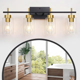 Black Gold Bathroom Vanity Light, Mid Century Modern Brushed Gold Bathroom Light