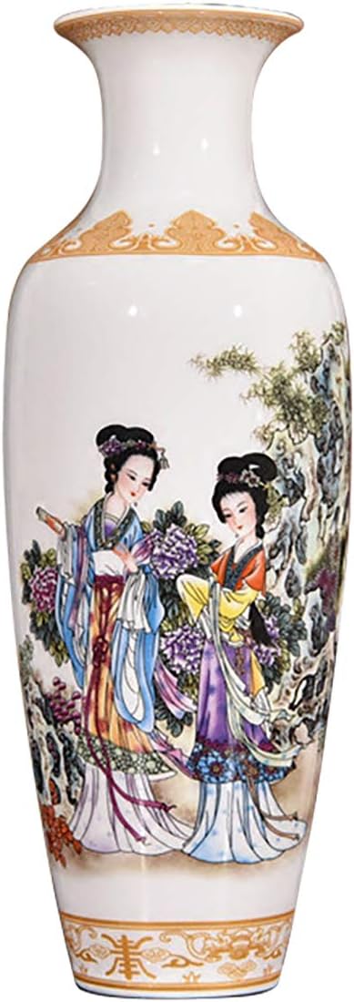 Classic Antique White Clay Ceramic Vases, from Jingdezhen Flower Bird Painting