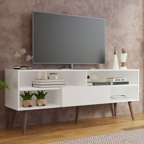 with 1 Door and 4 Shelves with Cable Management for 55, 65 Inch Media Storage Media