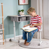 Chair Combo, Height Adjustable Children's Desk and Chair Workstation with Drawer,