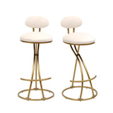 Modern Bar Stools Set of 2,Stools for Kitchen Counter with Velvet Cushion and Metal Legs