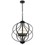 6-Light Black Chandelier, 18.9'' Modern Hanging Pendant Lights Kitchen Island
