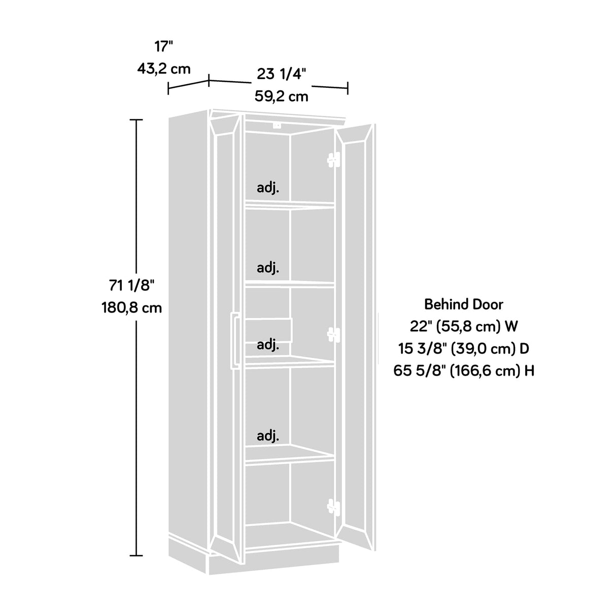 HomePlus Storage Cabinet/ Pantry cabinets, Soft White finish