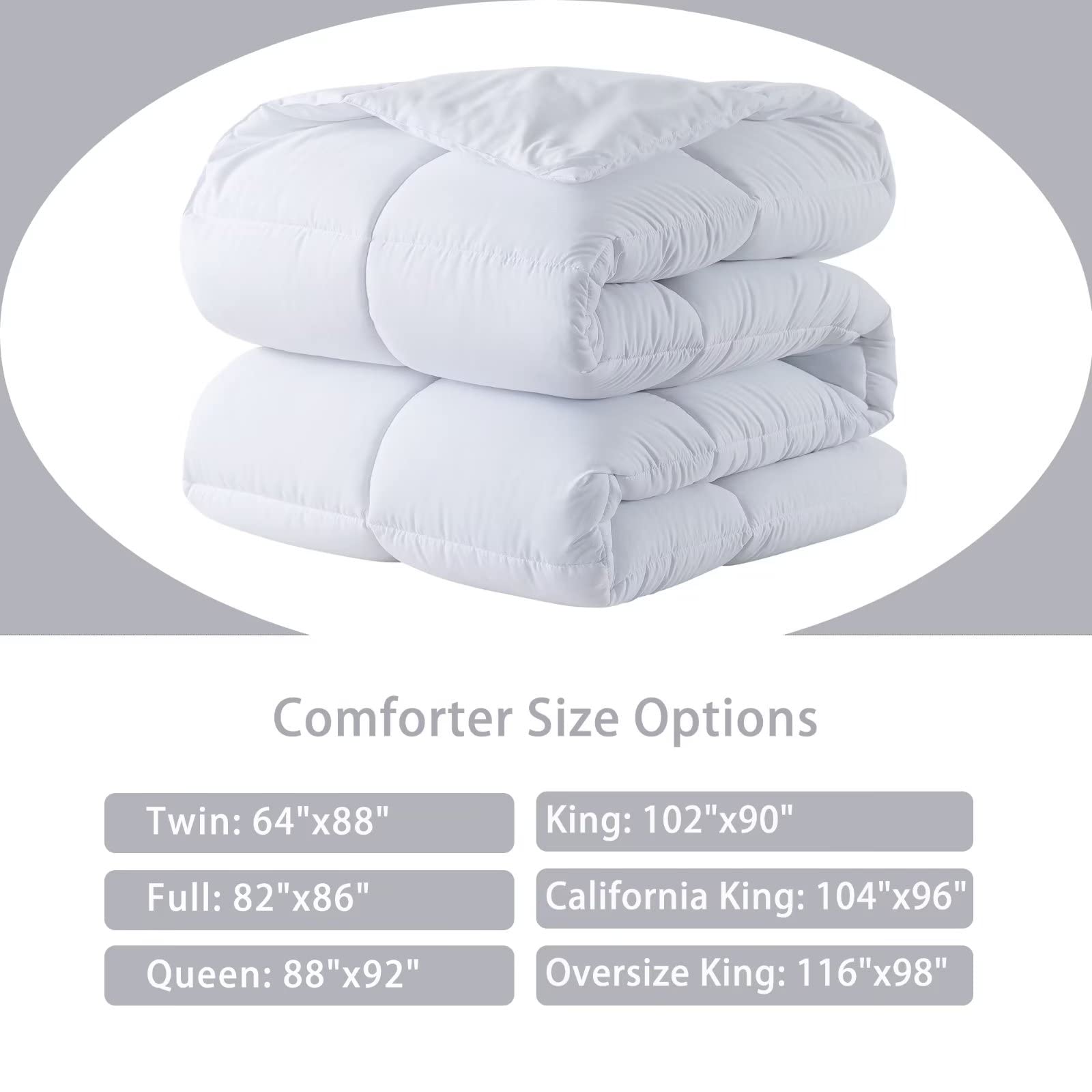 Comforters Queen Size, Duvet Insert, White All Season Duvet, Lightweight Quilt, Down